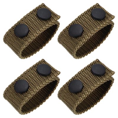 uxcell Duty Belt, 4Pcs - Nylon Belt Keeper with Double Snaps, Fabric Wide Belt Loop Accessories for Security Guard Equipment (Khaki)