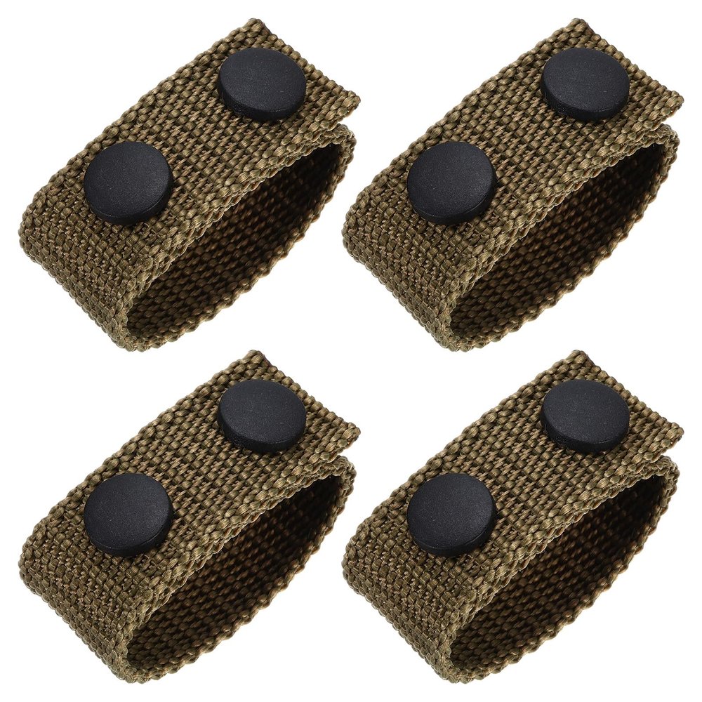 uxcell Duty Belt, 4Pcs - Nylon Belt Keeper with Double Snaps, Fabric Wide Belt Loop Accessories for Security Guard Equipment (Khaki)