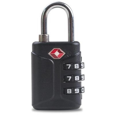 UP Security TSA Approved Locks for Luggage, 3 Digit Combination Lock, Travel Safe Mini Combo Lock for Suitcase, Backpack Zipper, Small Lightweight TSA Padlock for Gym Locker, Cabinet, Toolbox (Black)