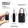 UP Security TSA Approved Locks for Luggage, 3 Digit Combination Lock, Travel Safe Mini Combo Lock for Suitcase, Backpack Zipper, Small Lightweight TSA Padlock for Gym Locker, Cabinet, Toolbox (Black) view 2