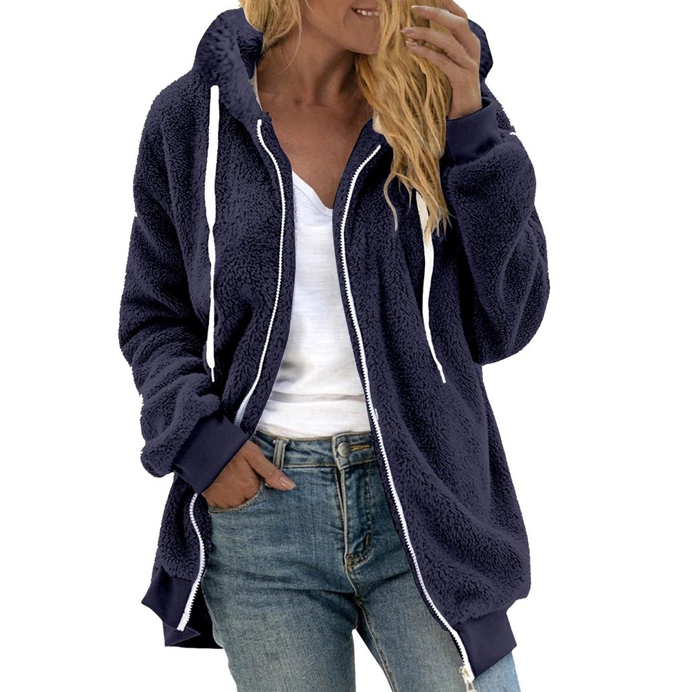 QWENTMTNTY Fuzzy Jackets for Women Winter Fall Clothing Zip Up Hoodies for Women Oversized Petite Womens Clothing Women Fall Outfits Pullover Women