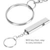 10 Aluminum Emergency Whistles with Keychain, Double Barrel HF Survival Whistle, Loud, Camping Signal Whistle for Camping, Hiking, Fishing, Boating and Other Outdoor Activities(Silver) view 4