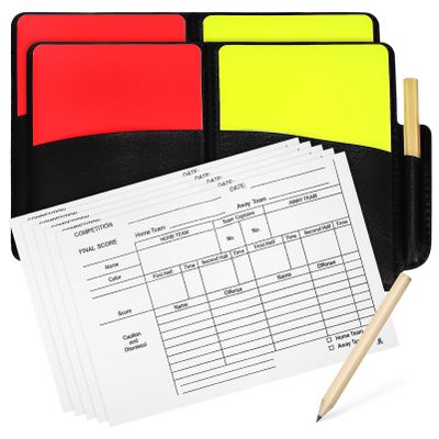 ibasenice 2set Referee Tools Soccer Referee Card Kit Score Sheet Whistles and Accessories for Football Basketball Volleyball and More Sports Games