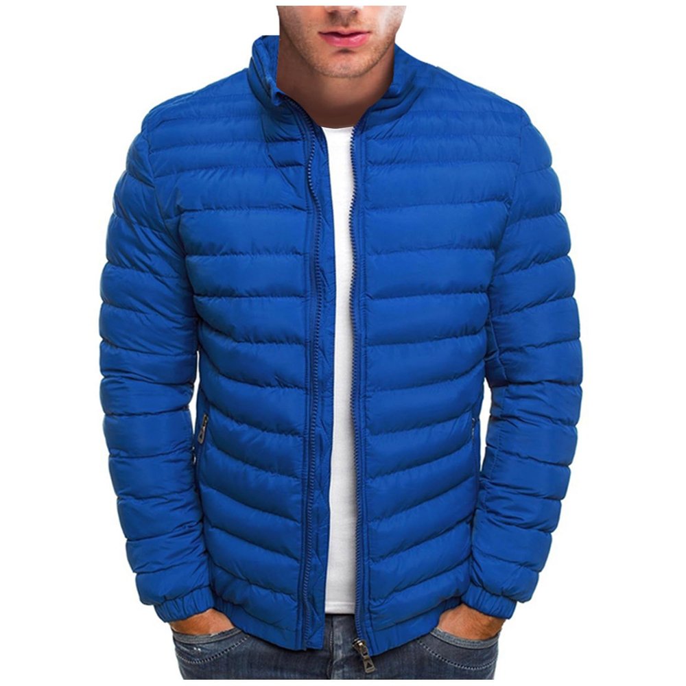 RTRDE Chamarras para Hombre, Winter Jackets Lightweight Puffer Warm Insulated Windproof Quilted Coat Hiking Jacket Men Coat Packable Jacket Big and Tall Jackets Men's Coats Jacket (M, Royal Blue)