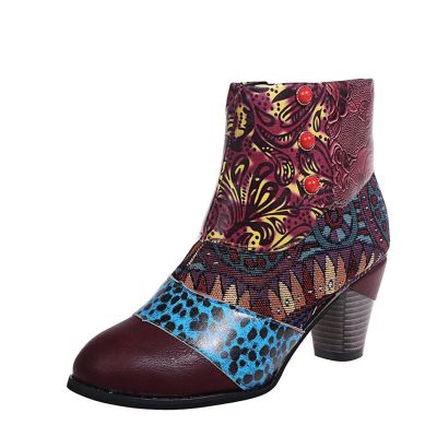 Ladmiple ankle boots for women dressy heel Women's Fashion Short Ankle Boots Low Mid Block Heel Side Zipper Cowboy Cowgir Western Dress Booties Fall Shoes 2024