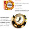 Yarsanor 14g Custom Poker Chips Clay Iron Core, Poker Chips Casino Games Monte Carlo Chips for Texas Holdem Blackjack Casino Games Poker Chips (Size : 100PCS $500+$1000+$5000+$10000) view 2