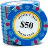 Yarsanor 14g Custom Poker Chips Clay Iron Core, Poker Chips Casino Games Monte Carlo Chips for Texas Holdem Blackjack Casino Games Poker Chips (Size : 100PCS $500+$1000+$5000+$10000) view 4