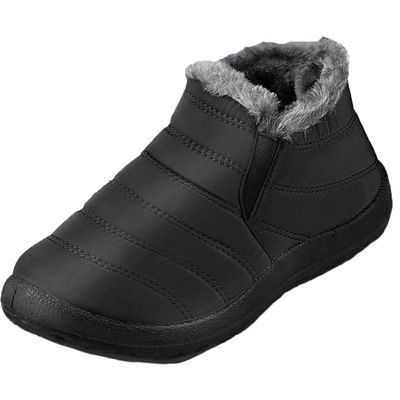 2023 Waterproof Winter Boots For Women, Warm Snow Boots, Slip On Waterproof Short Boots, Anti-Slip Lightweight Ankle Bootie (Black,9)