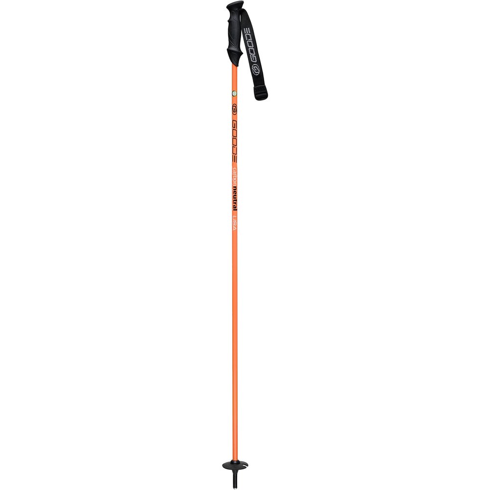 GOODE Carbon Neutral Ski Poles Ultra-Lightweight & Durable Eco-Friendly Composite High-Performance Shock Absorbing Downhill Ski Poles for Men & Women 44"/110cm Coral Pair