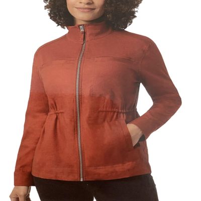 32 Degrees Cool Women's Linen Blend Trace Drawstring Jacket (XX-Large, Bossa Nova (Red))