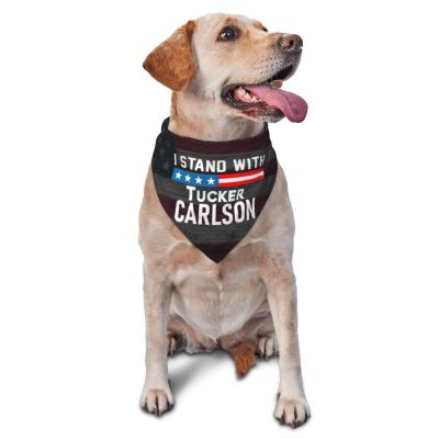 I Stands with Tucker Carlson Dog Scarf Pet Bandana Cat Pet Bibs