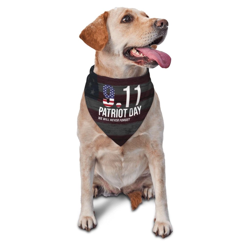 911 Patriot Day Never Forget 911 Dog Scarf Pet Bandana Cat Pet Bibs