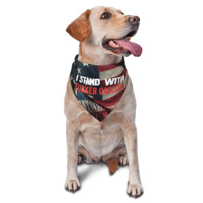 I Stands with Tucker Carlson Dog Scarf Pet Bandana Cat Pet Bibs