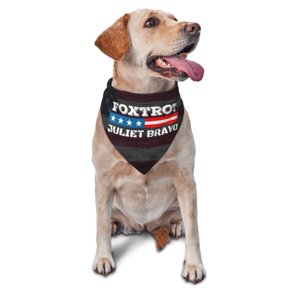 Foxtrot Juliet Bravo Dog Scarf Pet Bandana Cat Pet Bibs