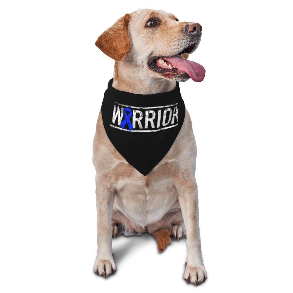 Colon Cancer Warrior Awareness Ribbon Dog Scarf Pet Bandana Cat Pet Bibs