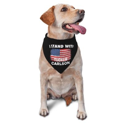 I Stands with Tucker Carlson Dog Scarf Pet Bandana Cat Pet Bibs