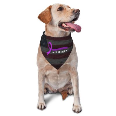 Alzheimer's Disease Awareness Dog Scarf Pet Bandana Cat Pet Bibs
