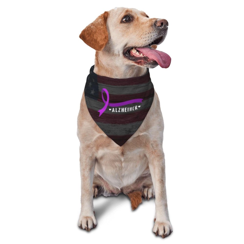Alzheimer's Disease Awareness Dog Scarf Pet Bandana Cat Pet Bibs