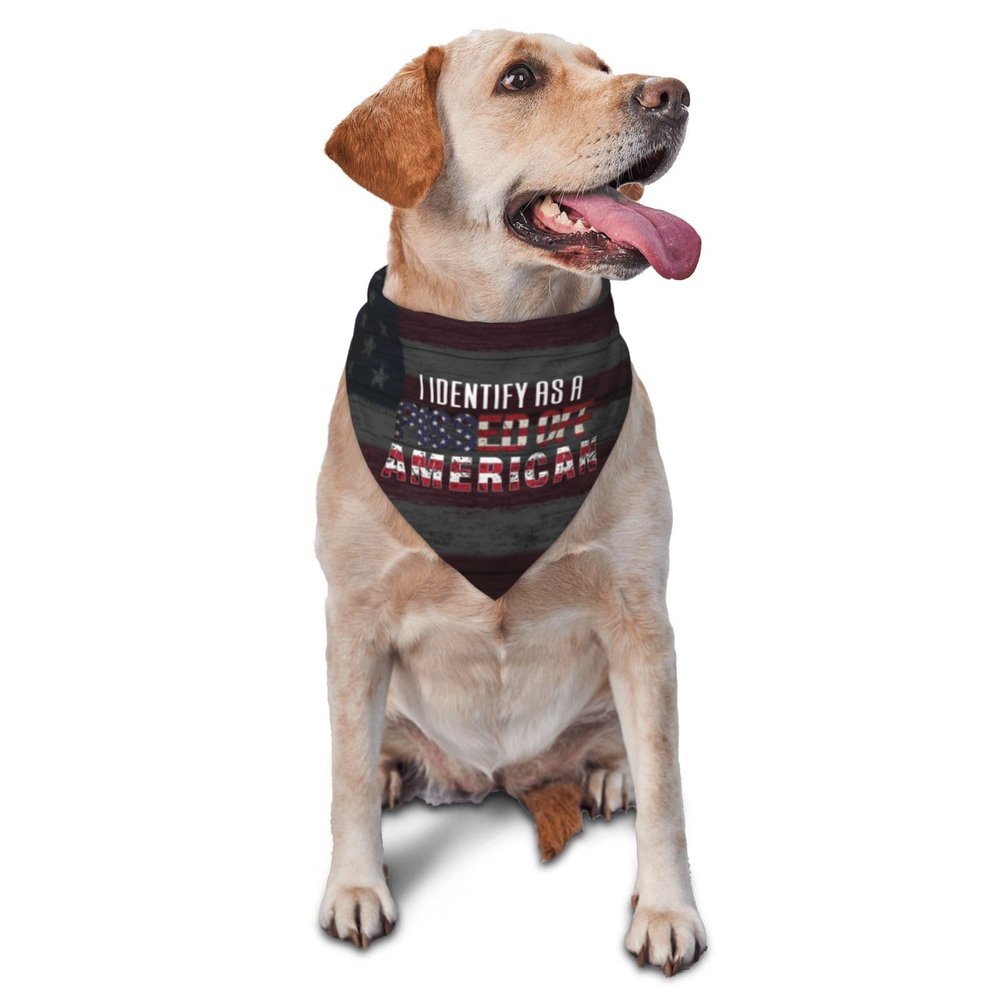 I Identifys As A Pissed Off American Dog Scarf Pet Bandana Cat Pet Bibs