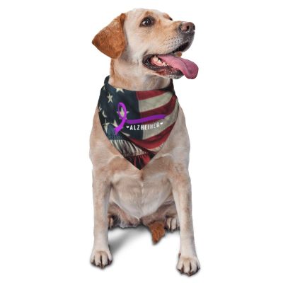 Alzheimer's Disease Awareness Dog Scarf Pet Bandana Cat Pet Bibs