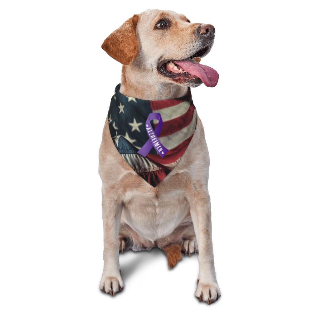 Alzheimer's Disease Awareness Dog Scarf Pet Bandana Cat Pet Bibs