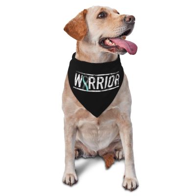 Cervical Cancer Warrior Awareness Ribbon Dog Scarf Pet Bandana Cat Pet Bibs