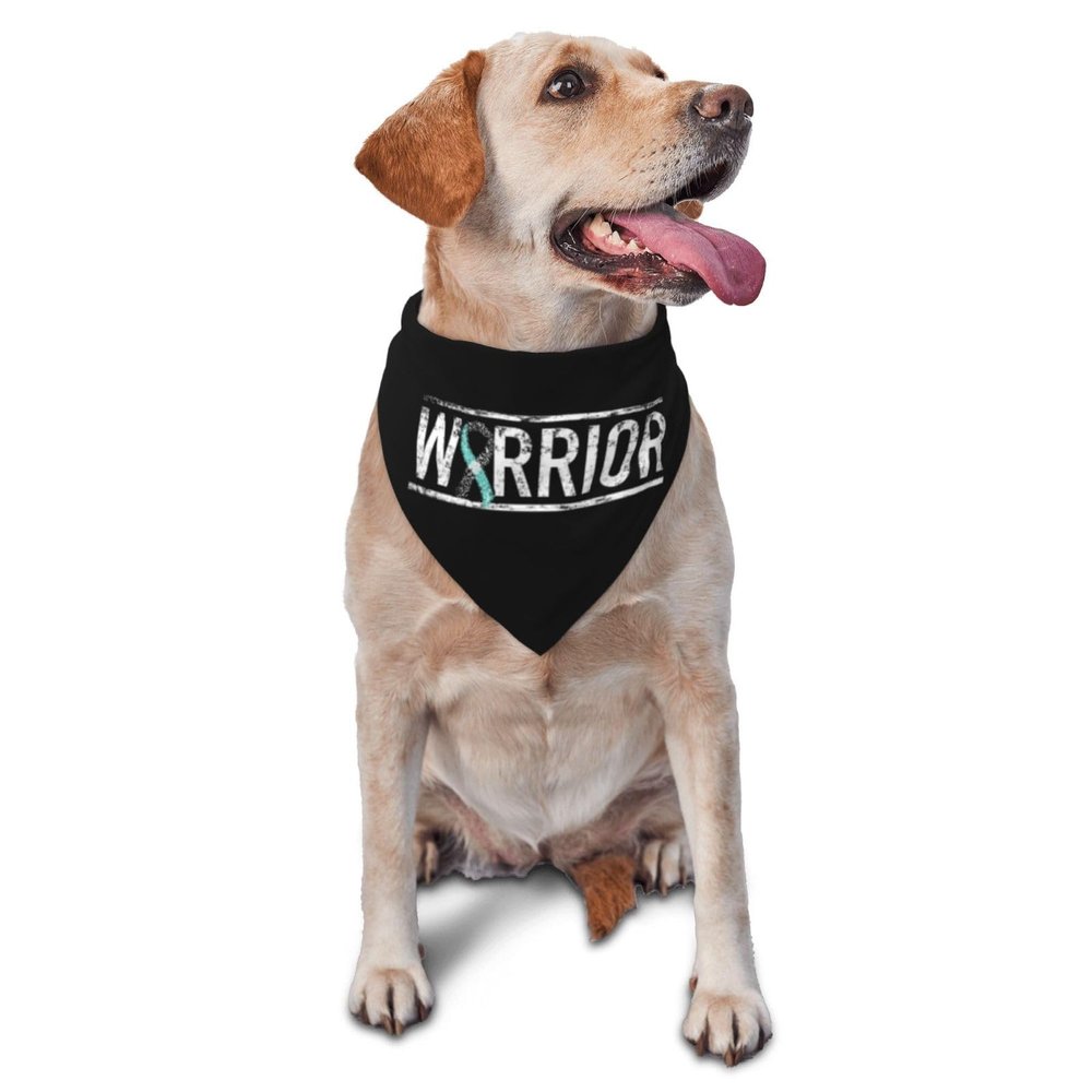Cervical Cancer Warrior Awareness Ribbon Dog Scarf Pet Bandana Cat Pet Bibs