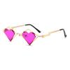 COTIA Women Rimless Love Heart Hip Hop Sunglasses Men Irregular Metal Frame Sun Glasses Gradient Party Retro Eyeglasses Shades UV400 (purple) view 1