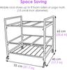 CIRCIR Yoga Mat Storage Cart with Wheels and Handle, Commercial Sports Mats Organizer for 9 Foam Rollers/Yoga Mats, Home Gym Studio view 2