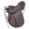 AHS us Designer Pannel Jumping Treeless Saddle with Adjustable Girthing Strap and Knee Blocks (17", Brown) view 1
