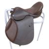 AHS us Designer Pannel Jumping Treeless Saddle with Adjustable Girthing Strap and Knee Blocks (17", Brown) view 2