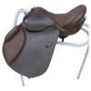 AHS us Designer Pannel Jumping Treeless Saddle with Adjustable Girthing Strap and Knee Blocks (17", Brown) view 3