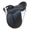 AHS us Exclusively Designed Plain Leather Treeless Jumping Saddle, with Detachable Pannels, Knee Blocks and Adjustable Girthing Straps (16", Black) view 2