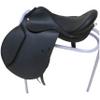 AHS us Exclusively Designed Plain Leather Treeless Jumping Saddle, with Detachable Pannels, Knee Blocks and Adjustable Girthing Straps (16", Black) view 3