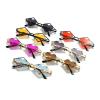 COTIA Women Rimless Love Heart Hip Hop Sunglasses Men Irregular Metal Frame Sun Glasses Gradient Party Retro Eyeglasses Shades UV400 (yellow) view 3