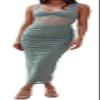 Recious Womens Sexy Sleeveless Mesh Paneled Ribbed Ruched Ruffles Bodycon Party Clubwear Dress Green view 1