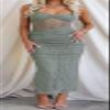 Recious Womens Sexy Sleeveless Mesh Paneled Ribbed Ruched Ruffles Bodycon Party Clubwear Dress Green view 4