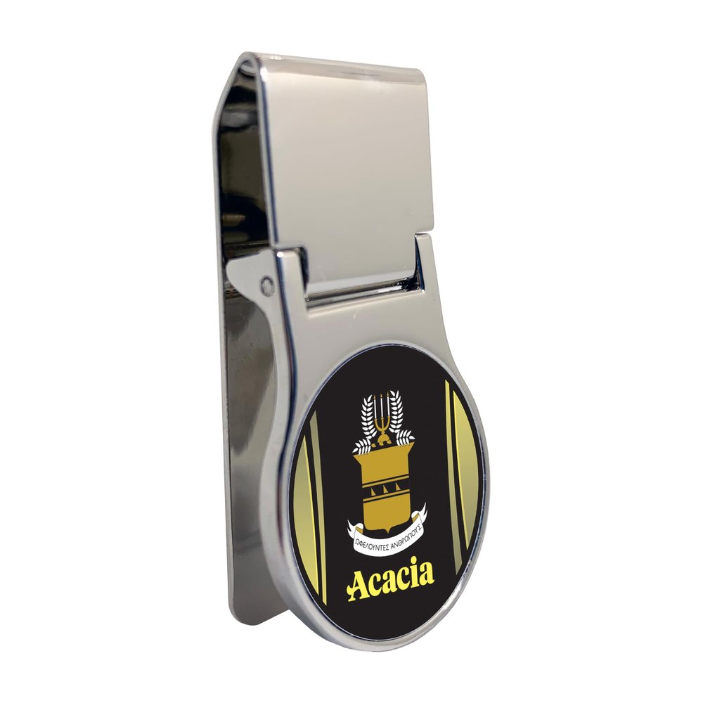 Acacia Fraternity Officially Licensed Money Clip - Premium Round Stainless Steel Design for Greek Life, Fraternity Brothers, Alumni, and College Students - Pocket Carry (Acacia Fraternity #3)
