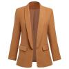 Blazer Jackets for Women, Womens Long Sleeve Work Casual Blazer Open Front Lapel Button Slim Fitted Blazer Pockets Jackets Business Office Blazer Fall Winter Outfit Brown XL view 4