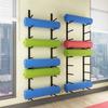 CIRCIR Wall Mount Yoga Mat Holder with Hooks for Hanging Yoga Strap/Resistance Bands, Metal Iron Vertical Foam Roller Display Stand Rack for Fitness Class or Home Gym (Color : Black) view 2