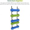 CIRCIR Wall Mount Yoga Mat Holder with Hooks for Hanging Yoga Strap/Resistance Bands, Metal Iron Vertical Foam Roller Display Stand Rack for Fitness Class or Home Gym (Color : Black) view 4