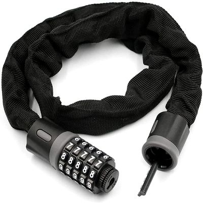 ZECHAO Bike Chain Locks,Resettable Bike Cable Lock Heavy Duty Anti-Theft Device Bike Lock for Electric Bike,Motorcycle,Bike Lock Anti-Theft Lock (Color : Black, Size : 0.9m)