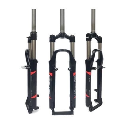 Mountain Bike Front Fork Mechanical Fork 26 Inch Dual Purpose Disc V Lockable Adjustment Aluminium Alloy Shock-Absorbing Forks (Color : Black, Size : 26inch)