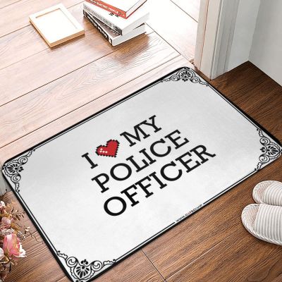 Abipuir Large Door Mats Outdoor I Love My Police Officer Doormat Bar for Man Cave Porch Decor (Color : Colour, Size : 50X80CM)