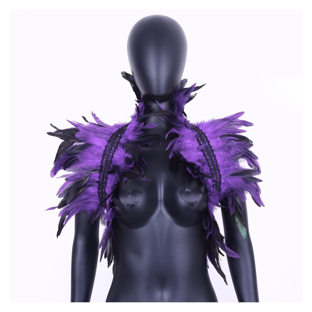 FHBWQY Halloween Party Dance Feather Shawl Feather Shawl Feather Vest Fake Collar (Color : A8)
