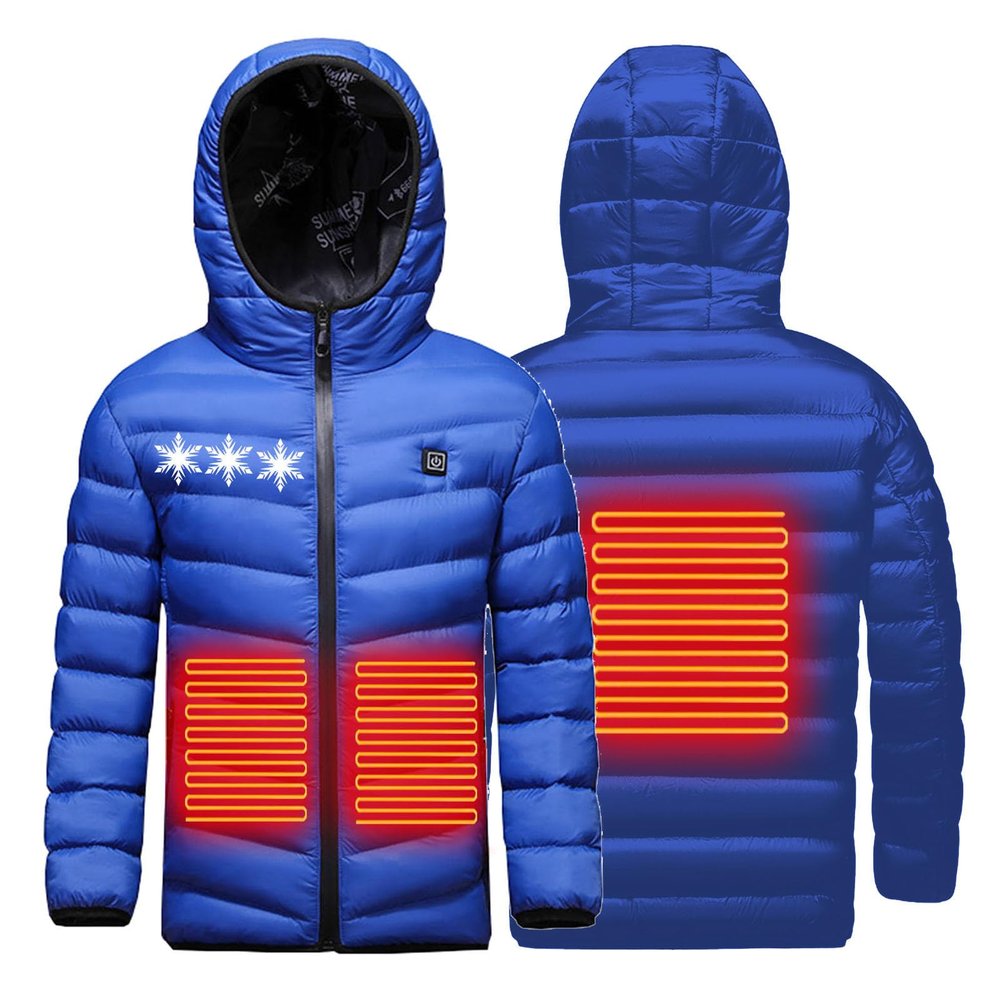 DELESYS Heated Jacket for Boys Girls, Child Electric Heating Jackets Waterproof Windproof Heated Coat Outerwear, Child Electric Heating Jackets Waterproof Windproof Heated Coat Outerwear