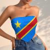 Linkasi Democratic Republic of Congo Flag Women's Sexy Open Back Thong Bikini Tie Sides Bottom Triangle Bikini Swimsuit view 2