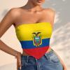 Linkasi Ecuador Flag Women's Sexy Open Back Thong Bikini Tie Sides Bottom Triangle Bikini Swimsuit view 2