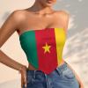 Linkasi Cameroon Flag Women's Sexy Open Back Thong Bikini Tie Sides Bottom Triangle Bikini Swimsuit view 2