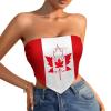 Linkasi Canadian Flag Women's Sexy Open Back Thong Bikini Tie Sides Bottom Triangle Bikini Swimsuit view 1